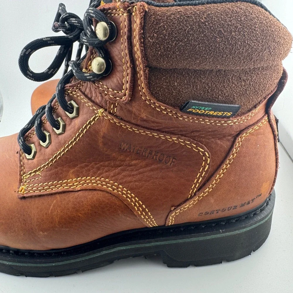 Hytest Footrests Work Boots 7.5C Brown Excellent Waterproof‎ Met Guard K27331